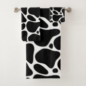 Zwart-wit abstract girafpatroon bad handdoek (Insitu)