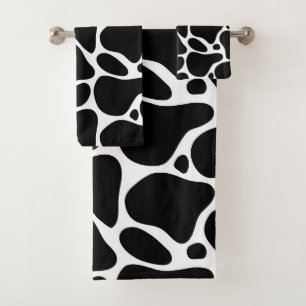Zwart-wit abstract girafpatroon bad handdoek