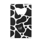 Zwart-wit abstract girafpatroon creditkaart flessenopener (Achterkant)