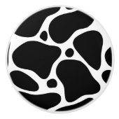 Zwart-wit abstract girafpatroon keramische knop (Voorkant)