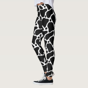 Zwart-wit abstract girafpatroon leggings