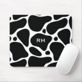 Zwart-wit abstract girafpatroon muismat (Met muis)