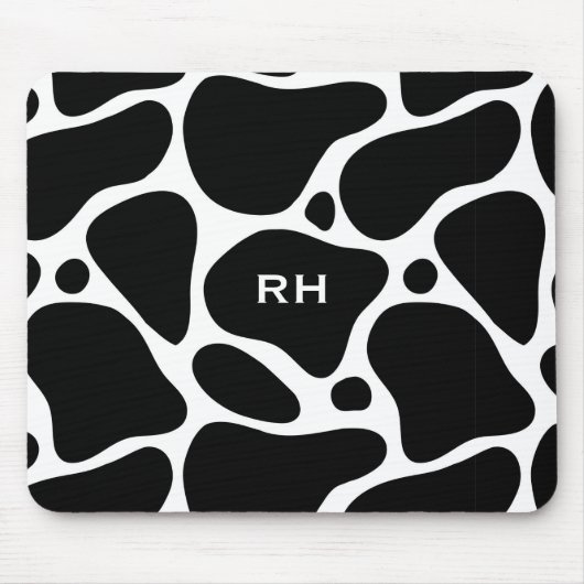 Zwart-wit abstract girafpatroon muismat (Voorkant)