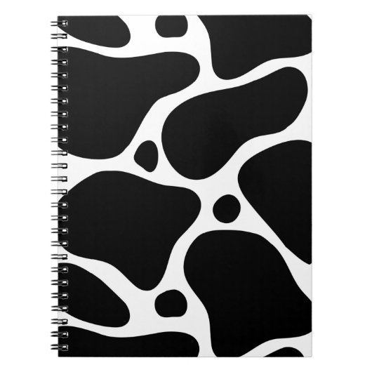Zwart-wit abstract girafpatroon notitieboek (Voorkant)