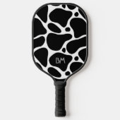 Zwart-wit abstract girafpatroon pickleball paddle (Voorkant)