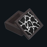 Zwart-wit abstract girafpatroon premium bewaar doosje<br><div class="desc">Zwart-wit abstract girafpatroon,  modern ontwerp voor dierlijke afdruk. Facultatief monogram.</div>