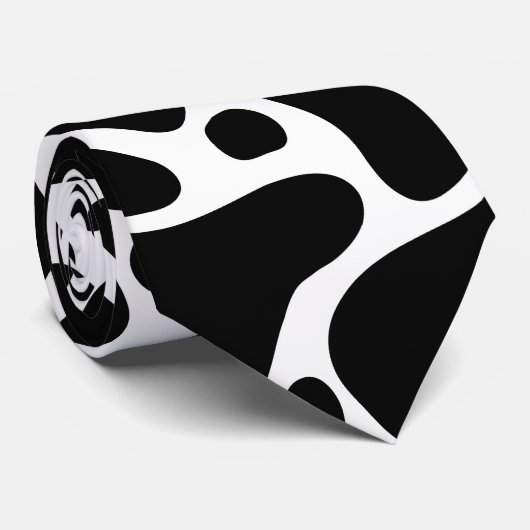 Zwart-wit abstract girafpatroon stropdas (Opgerold)