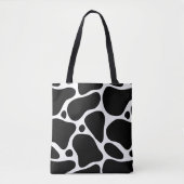 Zwart-wit abstract girafpatroon tote bag (Voorkant)