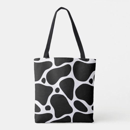 Zwart-wit abstract girafpatroon tote bag (Achterkant)