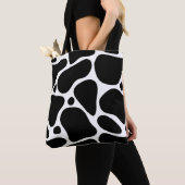 Zwart-wit abstract girafpatroon tote bag (Dichtbij)