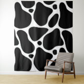 Zwart-wit abstract girafpatroon wandkleed (In situ)