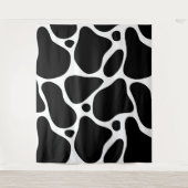Zwart-wit abstract girafpatroon wandkleed (Voorkant)