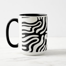 Zwart-wit abstract golvend patroon mok