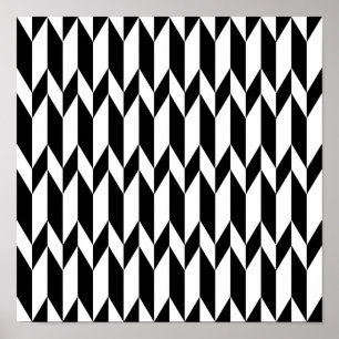 Zwart-wit Abstract grafisch patroon. Poster