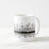 Zwart-wit abstract grungepatroon koffiemok (Voorkant rechts)