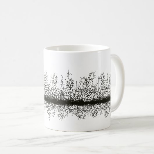 Zwart-wit abstract grungepatroon koffiemok (Voorkant rechts)