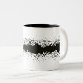 Zwart-wit abstract grungepatroon tweekleurige koffiemok (Voorkant rechts)