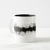Zwart-wit abstract grungepatroon tweekleurige koffiemok (Voorkant links)