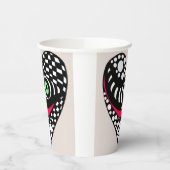 Zwart & wit abstract hart papieren bekers (Links)