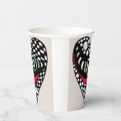 Zwart & wit abstract hart papieren bekers (Rechts)