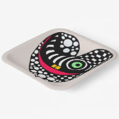 Zwart & wit abstract hart papieren bordje (Gebogen)