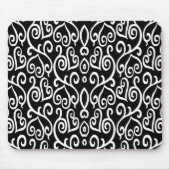 Zwart-wit Abstract hartpatroon Muismat (Voorkant)