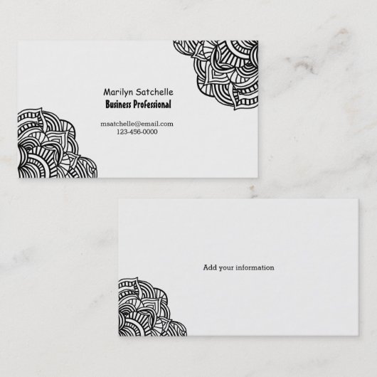 Zwart-wit Abstract hedendaags Visitekaartje (Voorkant / Achterkant)