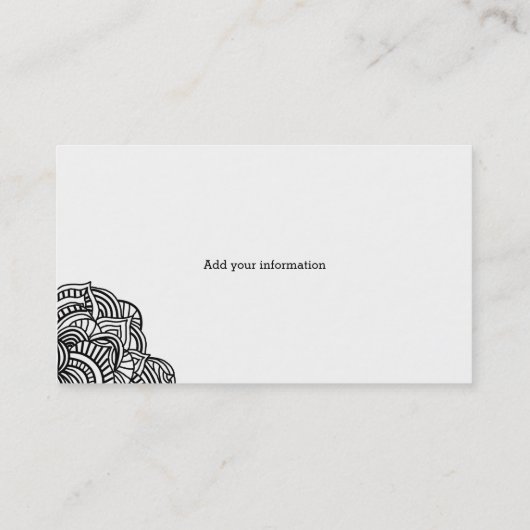 Zwart-wit Abstract hedendaags Visitekaartje (Achterkant)