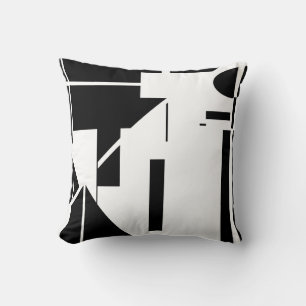 Zwart Wit Abstract Human-like Stick Figuur Motief Kussen