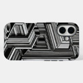 Zwart-wit Abstract industriepatroon Case-Mate iPhone Case (Achterkant (horizontaal))
