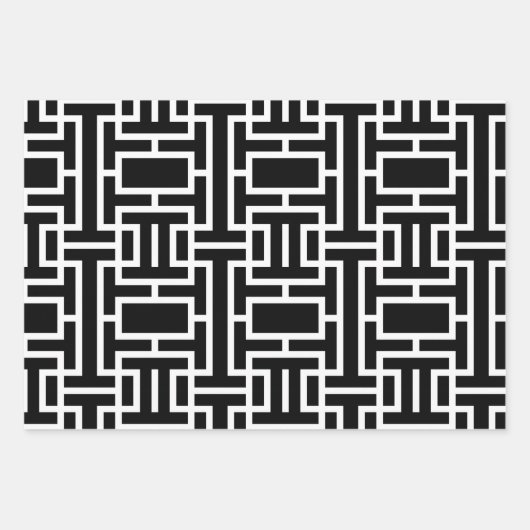 Zwart-wit Abstract Inpakpapier Vel (Voorkant 2)