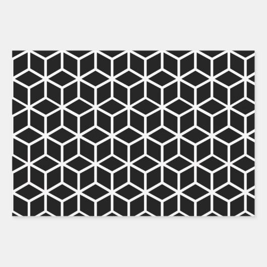 Zwart-wit Abstract Inpakpapier Vel (Voorkant)