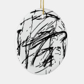 Zwart-wit abstract keramisch ornament (Rechts)