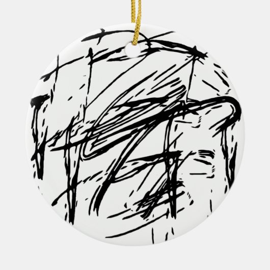 Zwart-wit abstract keramisch ornament (Voorkant)