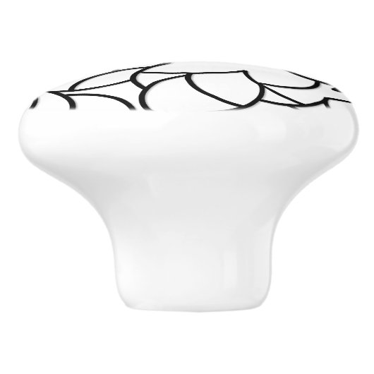 Zwart-wit, Abstract Keramische Knop (Zijkant)