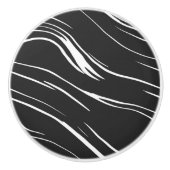 Zwart-wit abstract keramische knop (Voorkant)