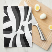 Zwart wit Abstract keukenhanddoek (Quarter Fold)