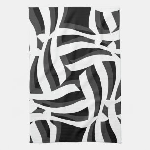 Zwart wit Abstract keukenhanddoek