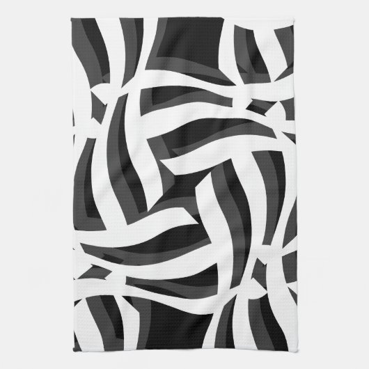 Zwart wit Abstract keukenhanddoek (Verticaal)