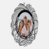 Zwart Wit Abstract Kleuren - Kerstfoto Ornament Kaart (Rechts)