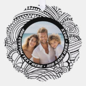 Zwart Wit Abstract Kleuren - Kerstfoto Ornament Kaart (Voorkant)