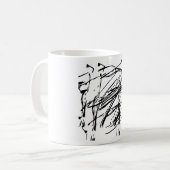 Zwart-wit abstract koffiemok (Voorkant links)