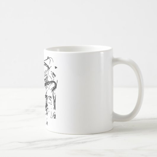 Zwart-wit abstract koffiemok (Rechts)