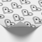 Zwart - wit Abstract kunsthartgezicht Cadeaupapier (Hoek)