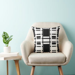 Zwart-wit abstract kussen