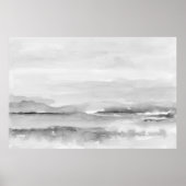 Zwart-wit Abstract Landschap 1 Poster (Voorkant)