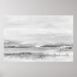Zwart-wit Abstract Landschap 1 Poster
