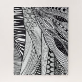 Zwart wit abstract landschap legpuzzel (Verticaal)