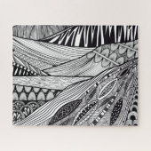 Zwart wit abstract landschap legpuzzel (Horizontaal)