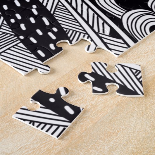 Zwart wit abstract landschap legpuzzel (Zijkant)